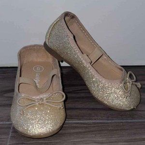 Toddler Girls' Becca Slip-On Ballet Flats in Glitter Gold. (Size 6)